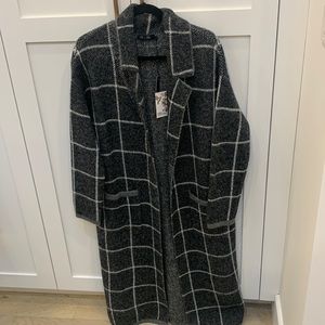 Plaid pea coat